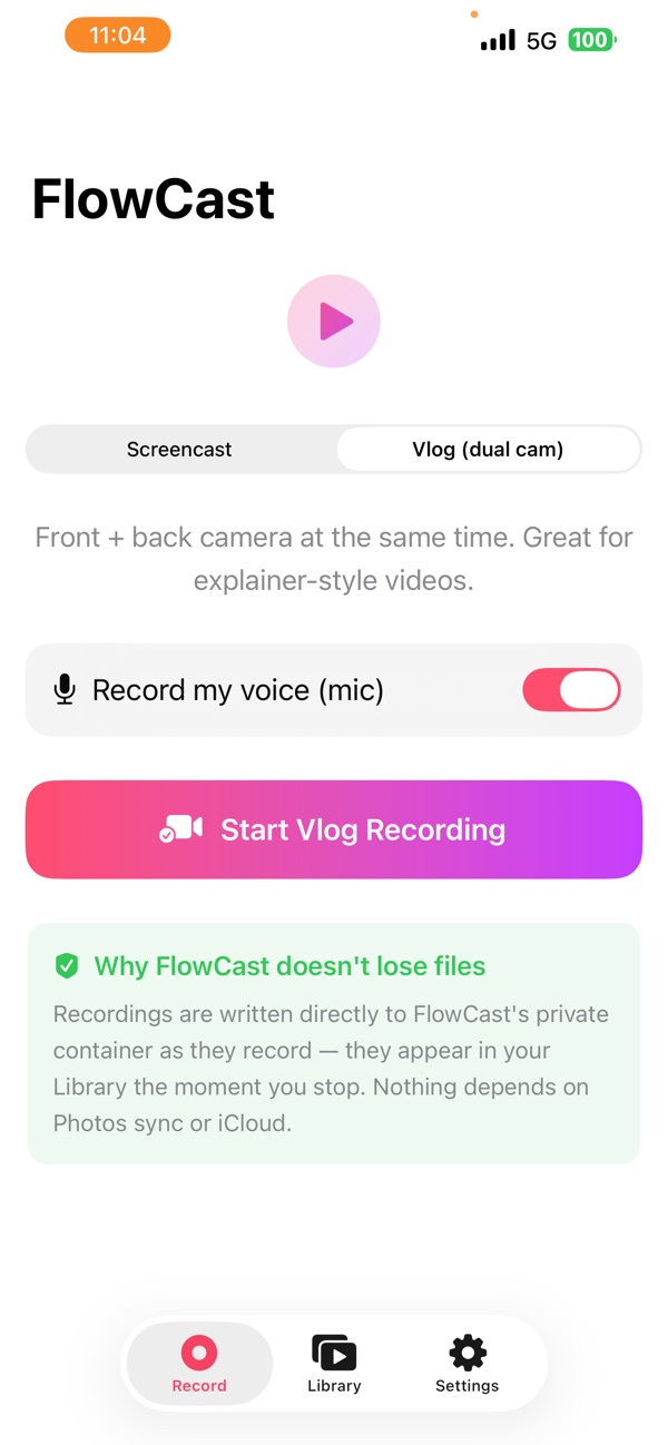 FlowCast screenshot 2